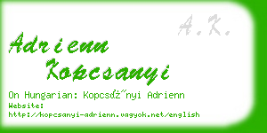 adrienn kopcsanyi business card